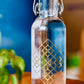 In Deutschland noch erhältlich! Trinkflasche Heil Yantra 6dl, Borosilikat-Glas, Bügelverschluss aus Edelstahl